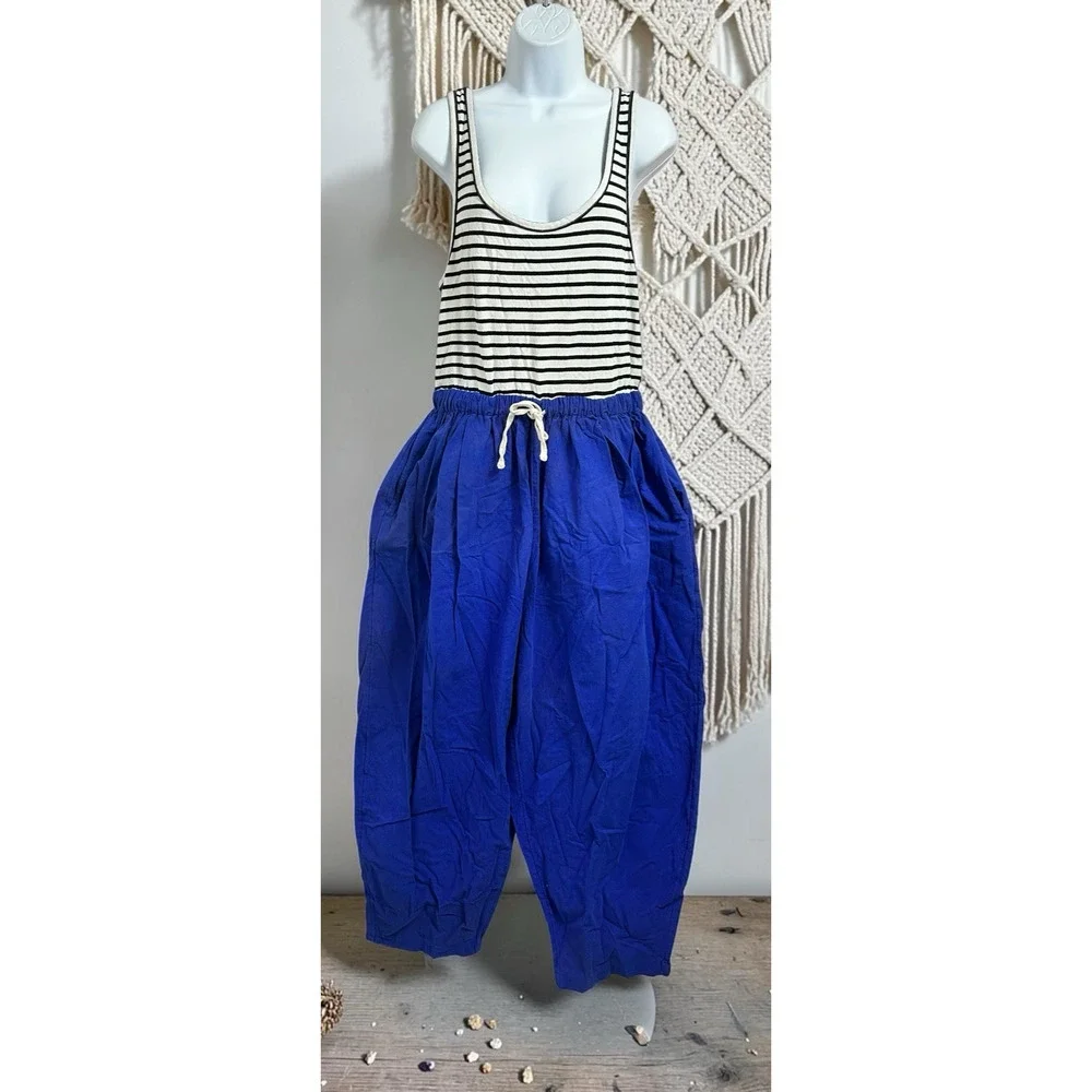 Free People Le Plage Jumpsuit Sz Small Relaxed Scoop Neck Free-est Baggy Pant